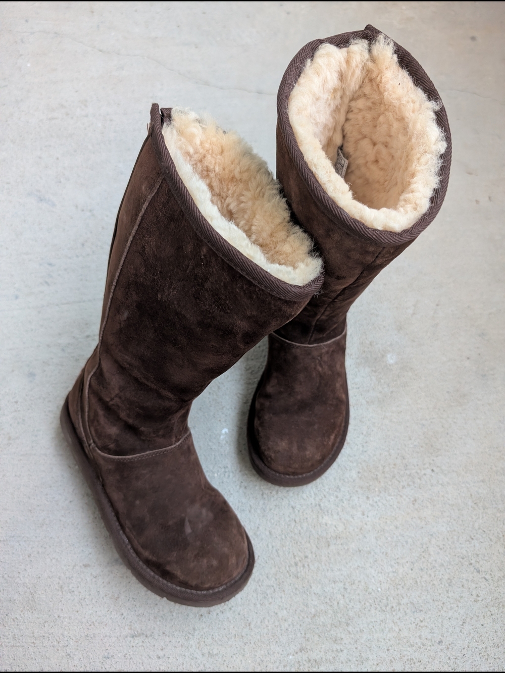 UGG Australia Knightsbridge Tall Brown Back Zip Boots 5119 Women's Size US 6